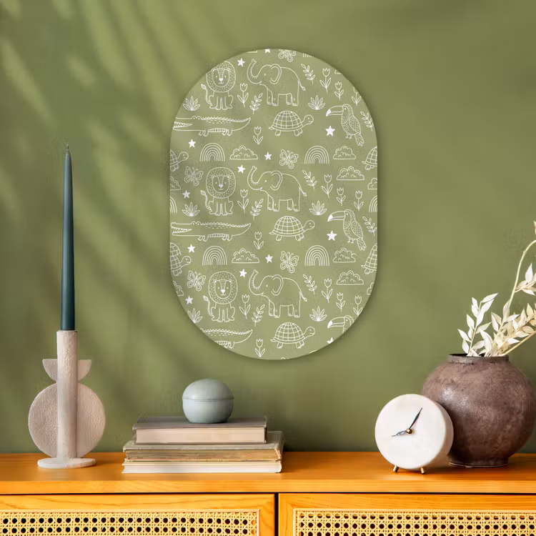 Oval - Plastic - Animals - Pattern - Illustration - Nature - Green — 2