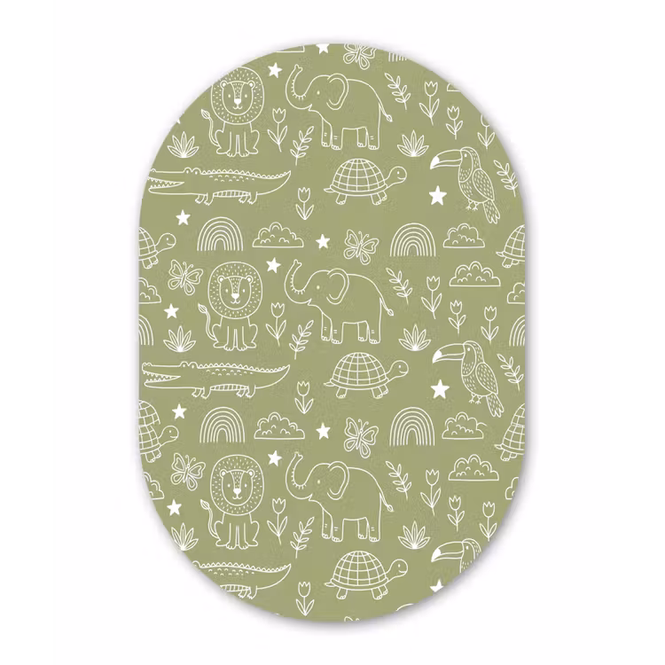 Oval - Plastic - Animals - Pattern - Illustration - Nature - Green — 3