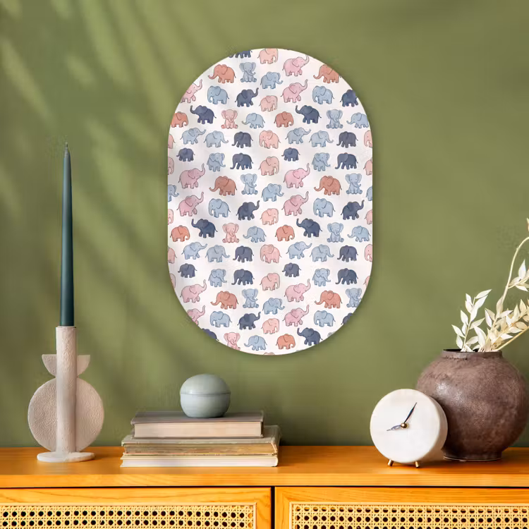 Oval - Plastic - Animals - Pattern - Kids' Room - Pastel - Playful — 1