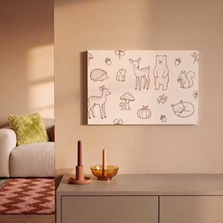 Canvas Print - Animals - Forest - Nature - Sketch - Pattern — 1