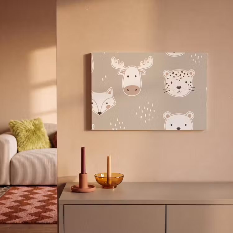 Canvas Print - Animals - Pattern - Illustration - Modern - Beige — 1