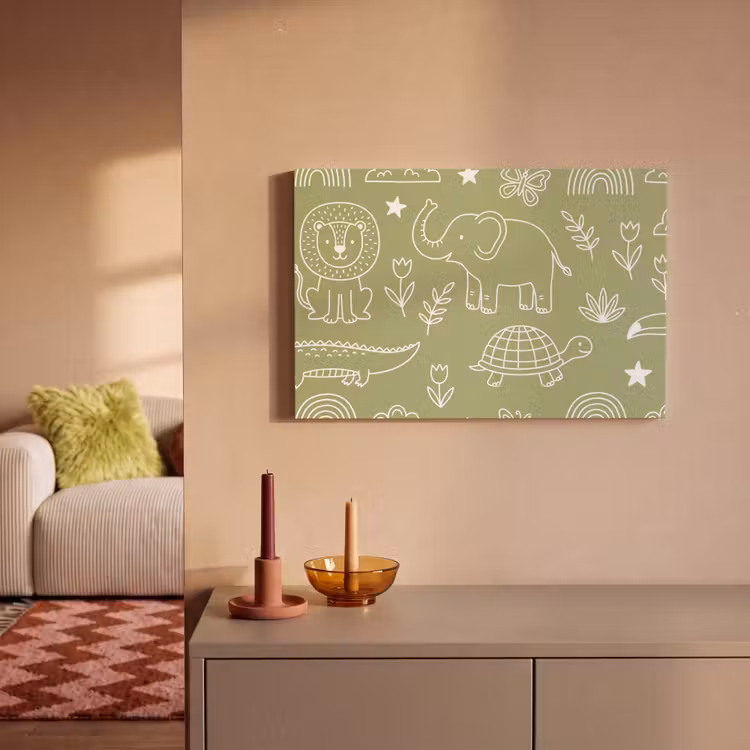 Canvas Print - Animals - Pattern - Illustration - Nature - Green — 1