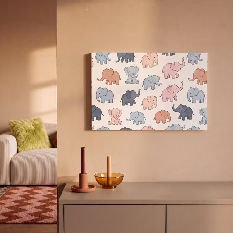 Canvas Print - Animals - Pattern - Kids' Room - Pastel - Playful — 1