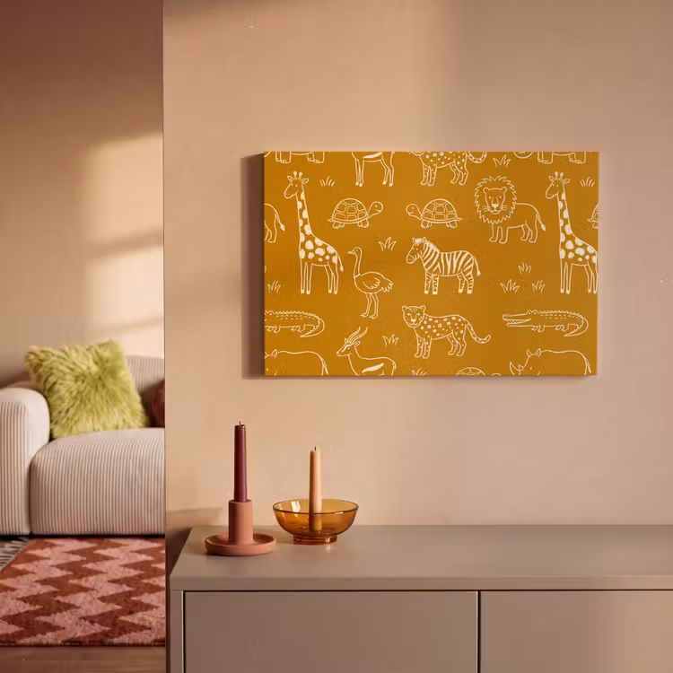Canvas Print - Animals - Safari - Pattern - Childlike - Ochre — 1