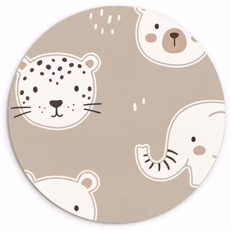 round wall art - Animals - Pattern - Illustration - Modern - Beige — 1