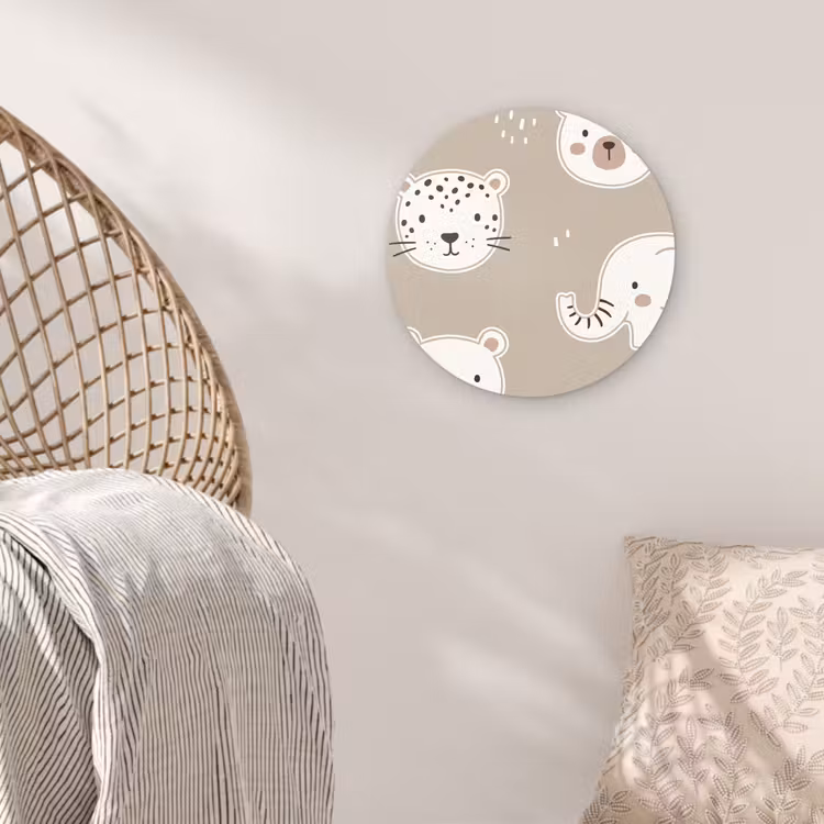 round wall art - Animals - Pattern - Illustration - Modern - Beige — 5