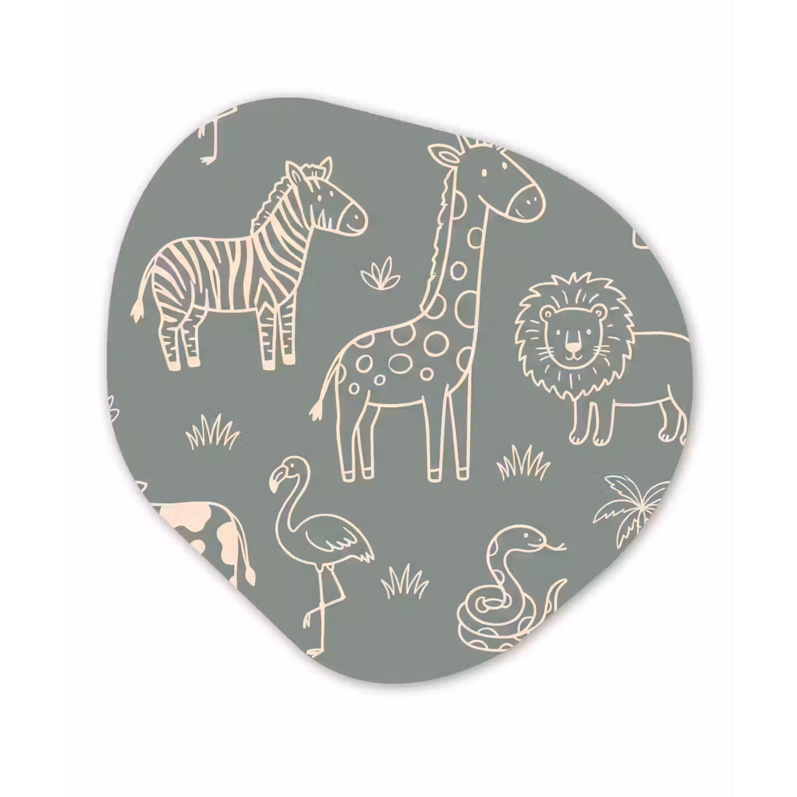 Organic - Forex - Animals - Safari - Pattern - Illustration - Green — 1