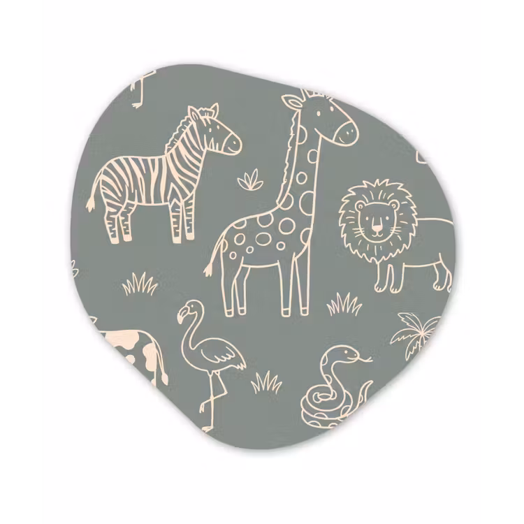 Organic - Forex - Animals - Safari - Pattern - Illustration - Green — 1