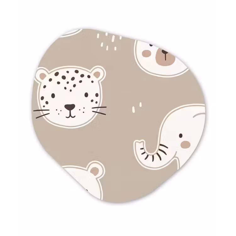 Organic painting - Aluminum -. Animals - Pattern - Illustration - Modern - Beige — 1