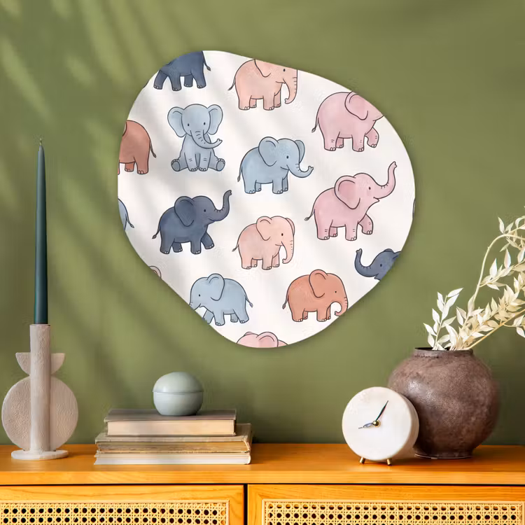 Organic painting - Aluminum -. Animals - Pattern - Kids' Room - Pastel - Playful — 2