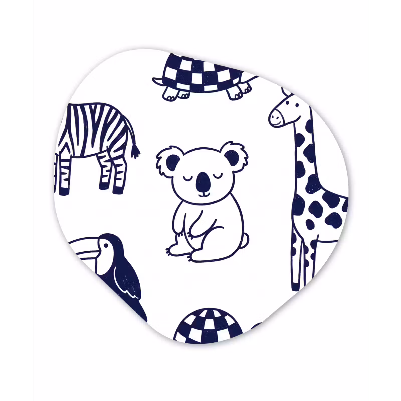 Organic - Forex - Animals - Pattern - Kids' Room - Graphic - White and Blue — 1