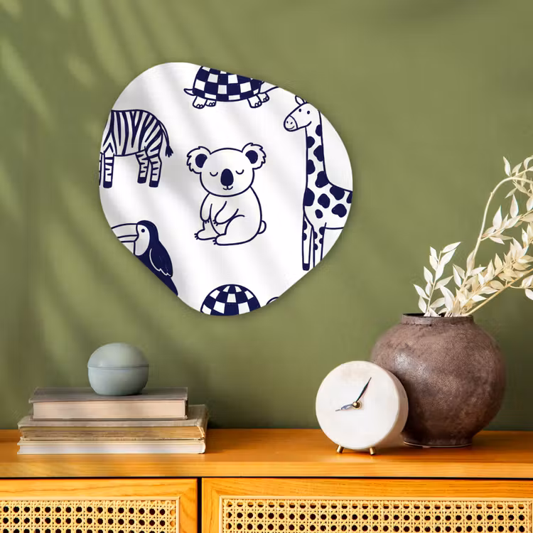 Organic - Forex - Animals - Pattern - Kids' Room - Graphic - White and Blue — 2