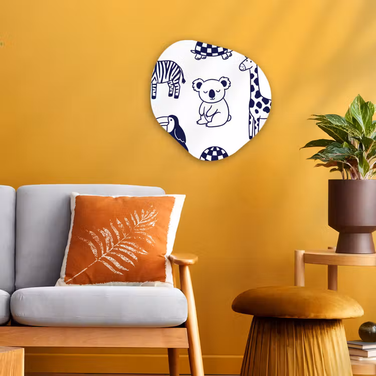Organic - Forex - Animals - Pattern - Kids' Room - Graphic - White and Blue — 3