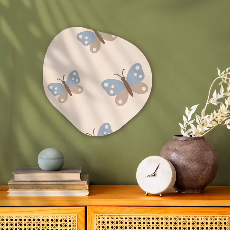 Organic - Forex - Insect - Butterfly Pattern - Abstract - Blue - Beige — 2