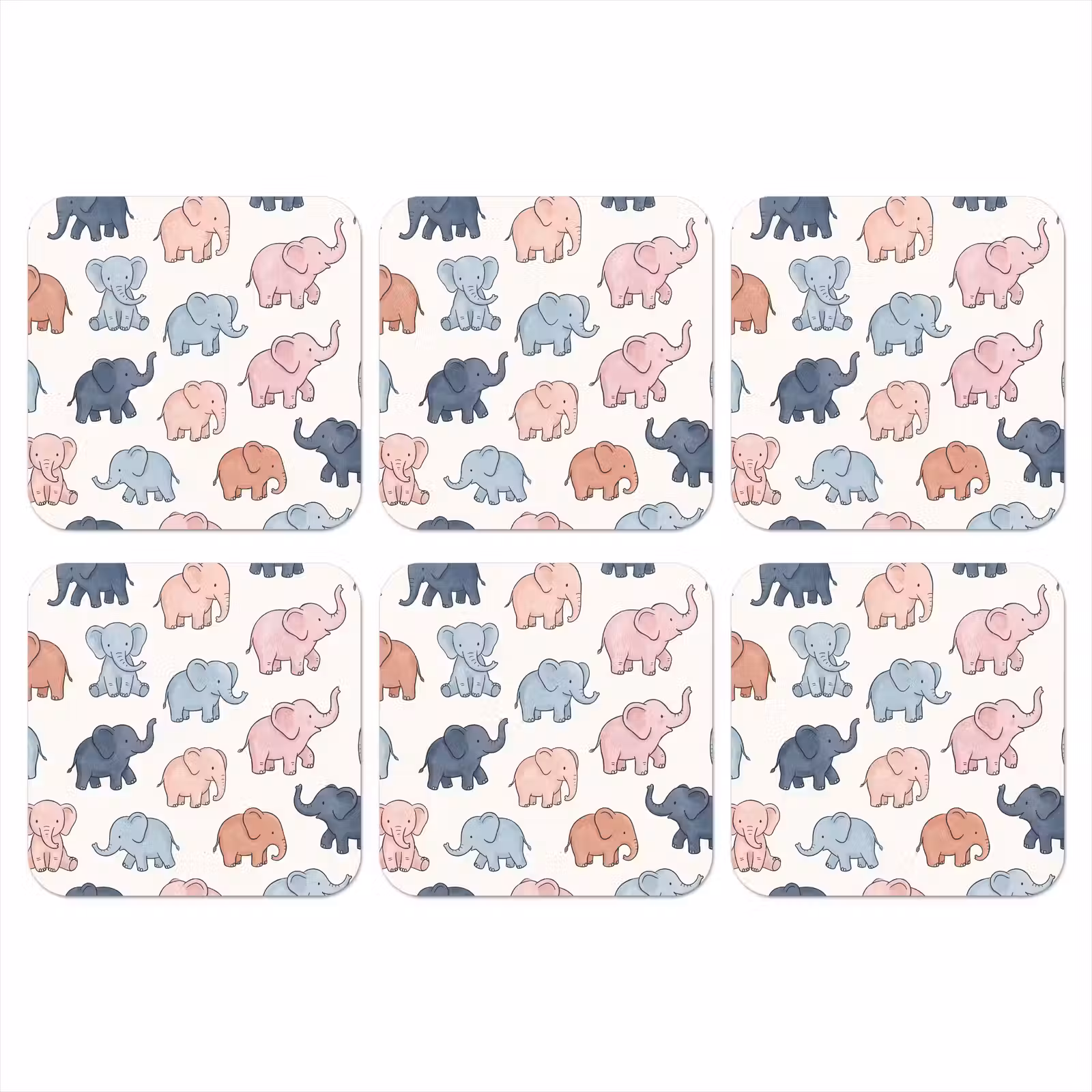 Coaster - Animals - Pattern - Kids' Room - Pastel - Playful — 1