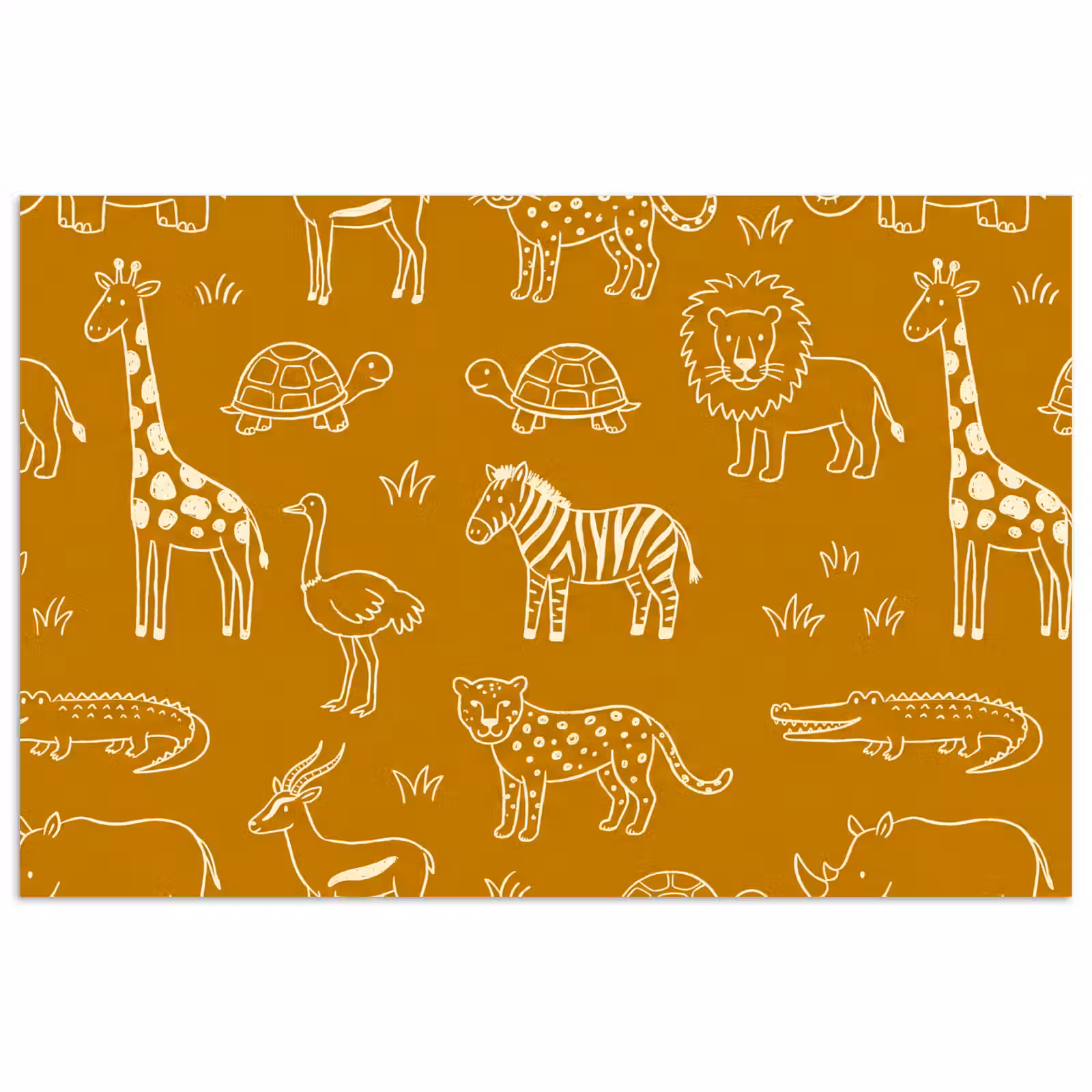 Poster - Animals - Safari - Pattern - Childlike - Ochre — 1