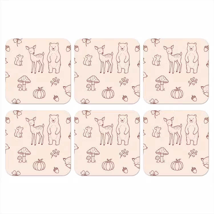 Coaster - Animals - Forest - Nature - Sketch - Pattern — 1