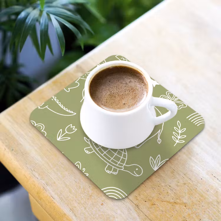 Coaster - Animals - Pattern - Illustration - Nature - Green — 3