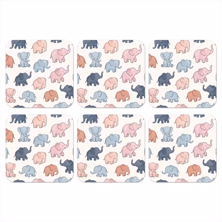 Coaster - Animals - Pattern - Kids' Room - Pastel - Playful — 1