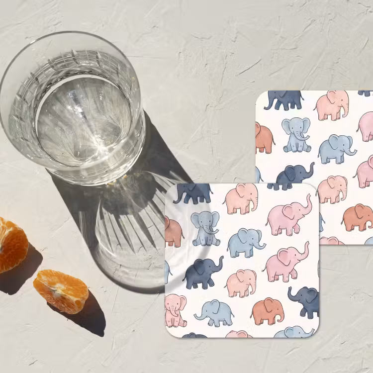 Coaster - Animals - Pattern - Kids' Room - Pastel - Playful — 2