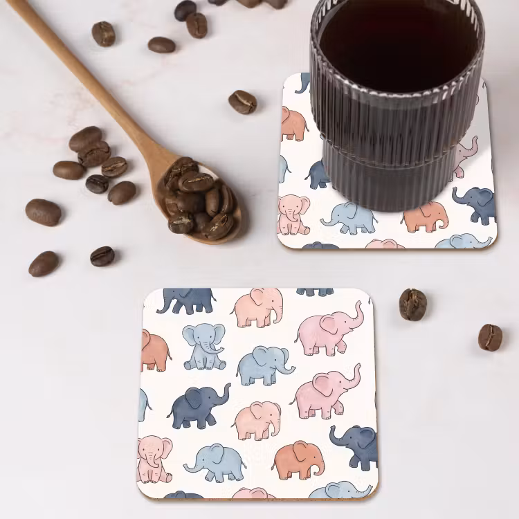 Coaster - Animals - Pattern - Kids' Room - Pastel - Playful — 4
