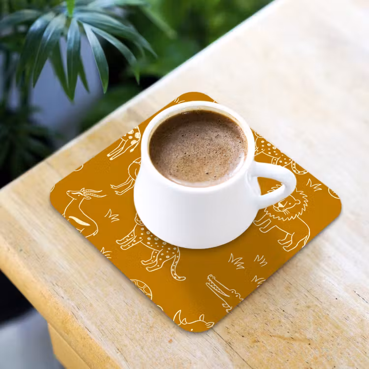 Coaster - Animals - Safari - Pattern - Childlike - Ochre — 3