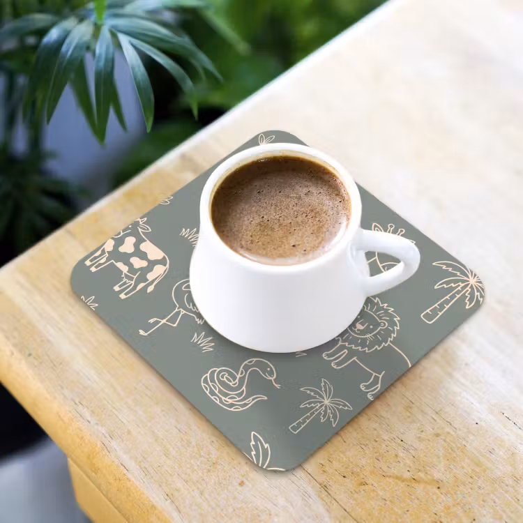 Coaster - Animals - Safari - Pattern - Illustration - Green — 3