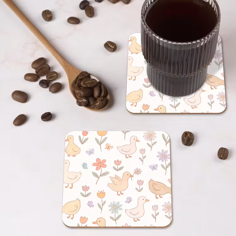 Coaster - Birds - Flowers - Patterns - Pastel - Animals — 4