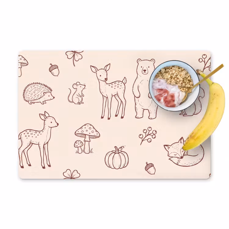 Placemat - 6 pieces - Animals - Forest - Nature - Sketch - Pattern — 1