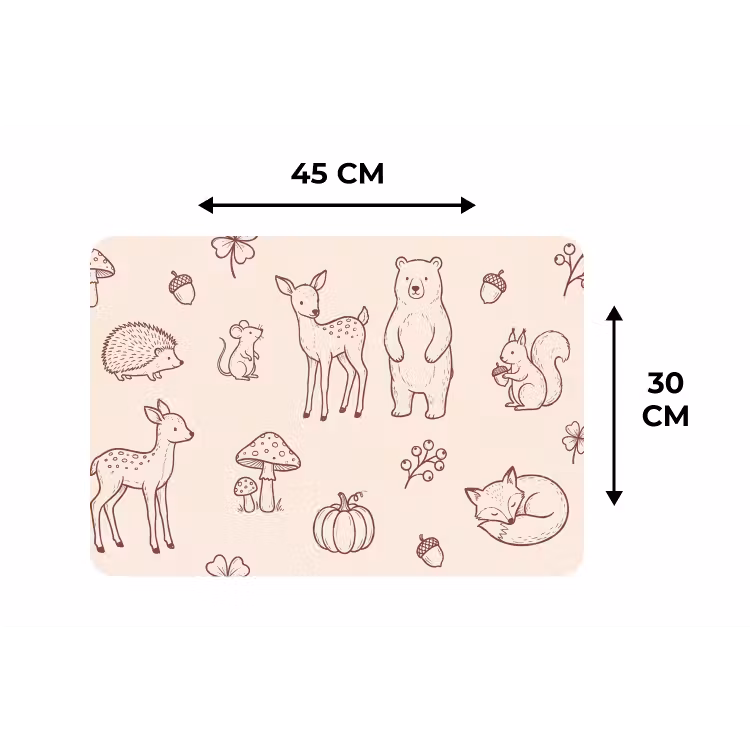 Placemat - 6 pieces - Animals - Forest - Nature - Sketch - Pattern — 3