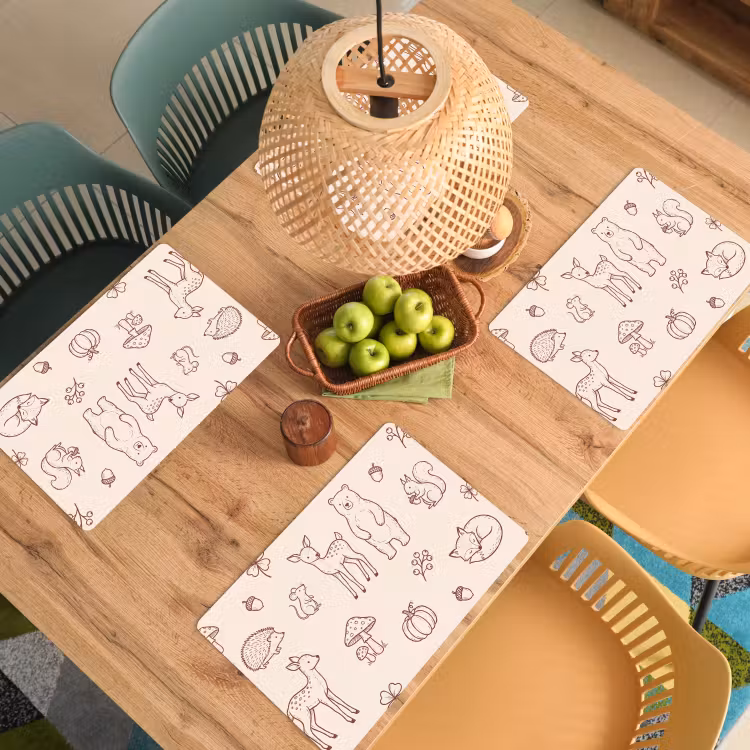 Placemat - 6 pieces - Animals - Forest - Nature - Sketch - Pattern — 5