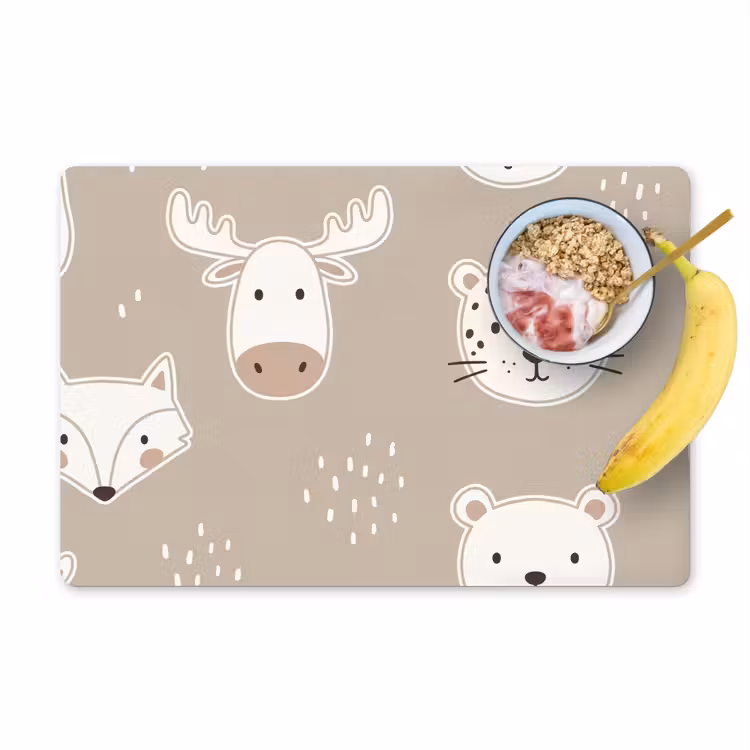Placemat - 6 pieces - Animals - Pattern - Illustration - Modern - Beige — 1