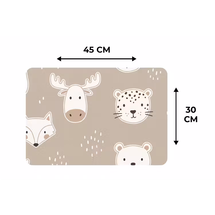 Placemat - 6 pieces - Animals - Pattern - Illustration - Modern - Beige — 3
