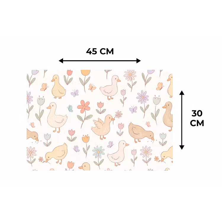 Placemat - 6 pieces - Birds - Flowers - Patterns - Pastel - Animals — 3