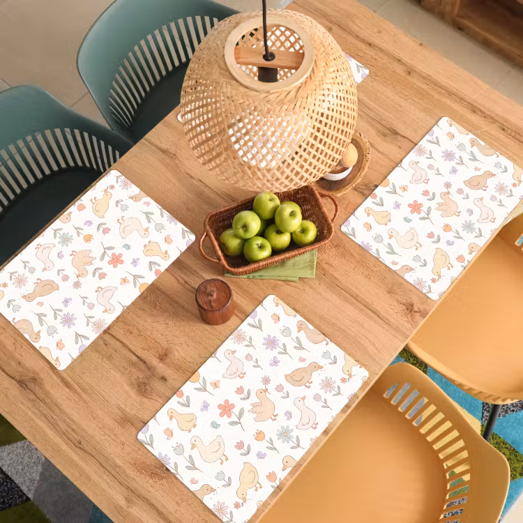 Placemat - 6 pieces - Birds - Flowers - Patterns - Pastel - Animals — 5
