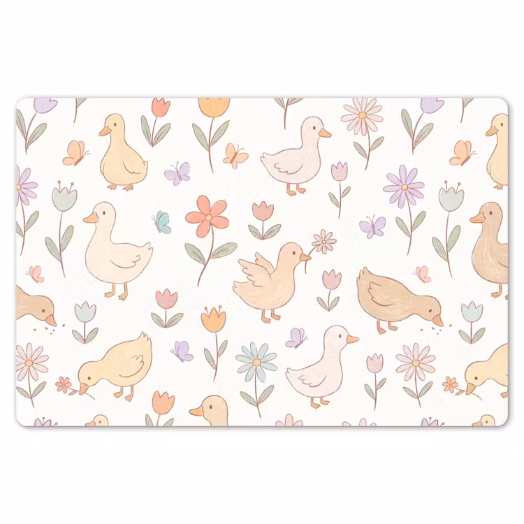 Placemat - 6 pieces - Birds - Flowers - Patterns - Pastel - Animals — 6