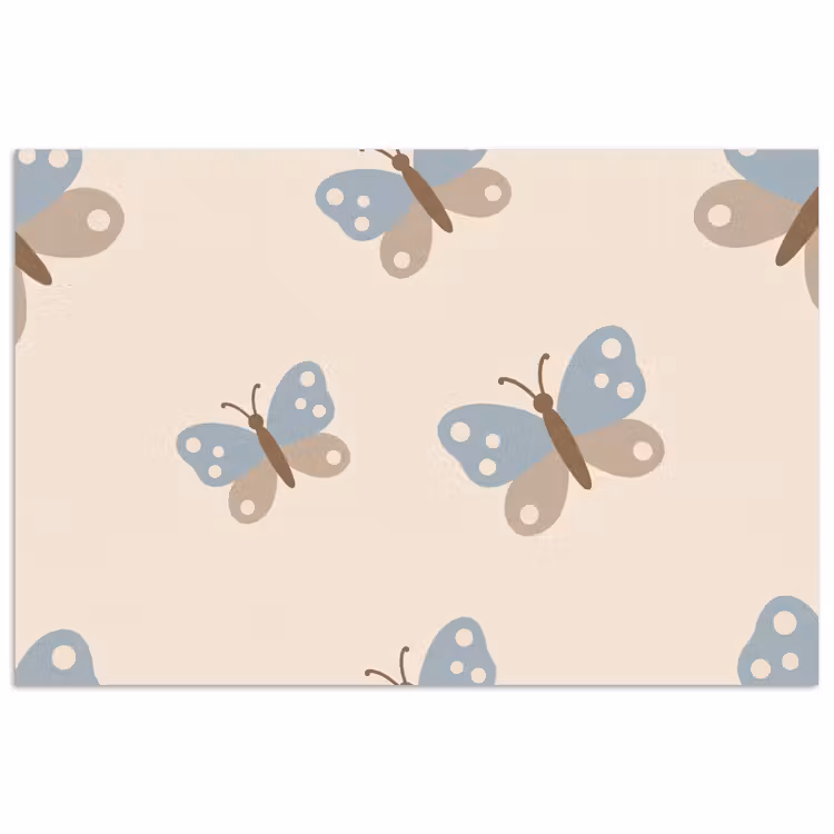 Poster - Insect - Butterfly Pattern - Abstract - Blue - Beige — 1