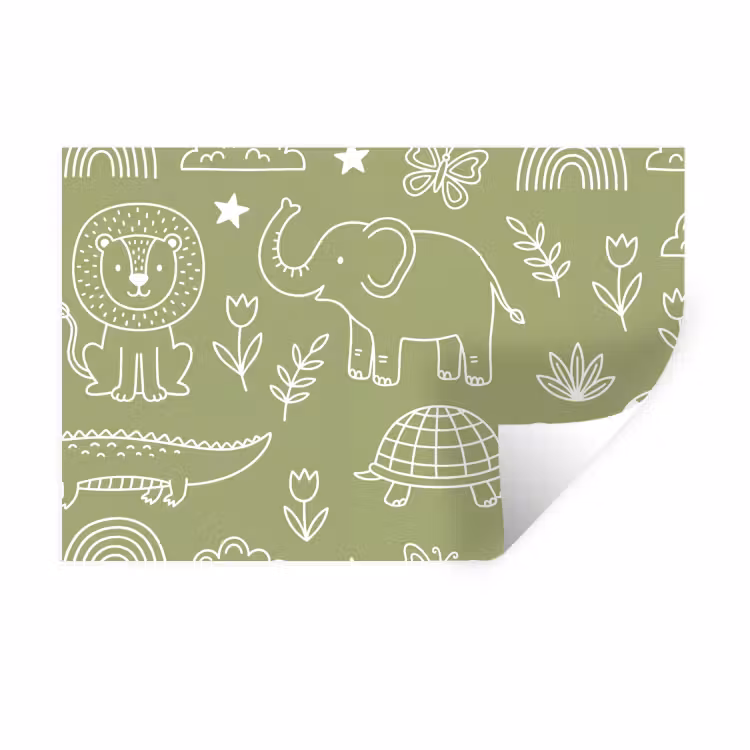 Wall Sticker - Animals - Pattern - Illustration - Nature - Green — 1