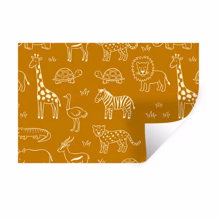 Wall Sticker - Animals - Safari - Pattern - Childlike - Ochre — 1