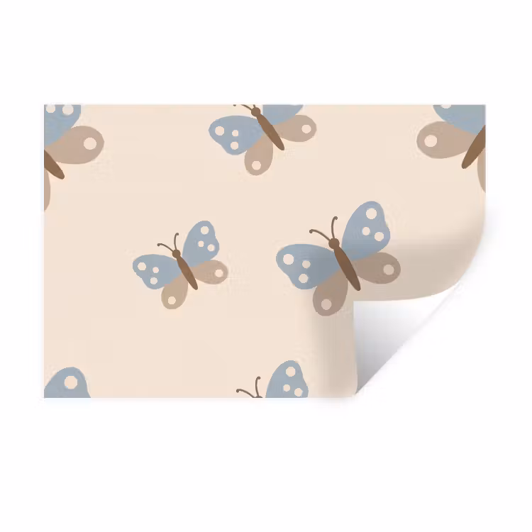 Wall Sticker - Insect - Butterfly Pattern - Abstract - Blue - Beige — 1