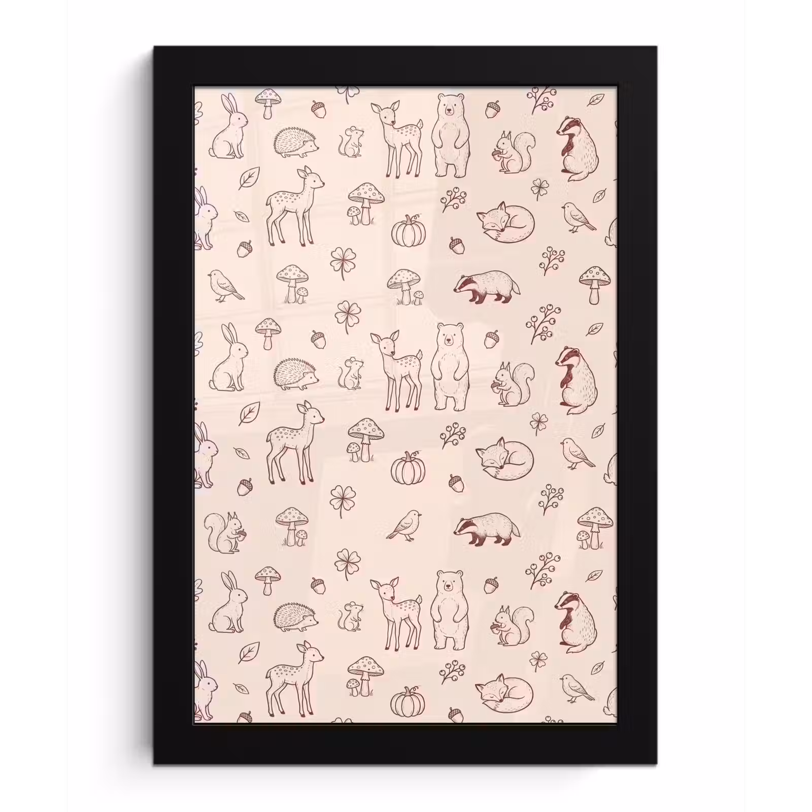 Framed Prints - Animals - Forest - Nature - Sketch - Pattern — 1