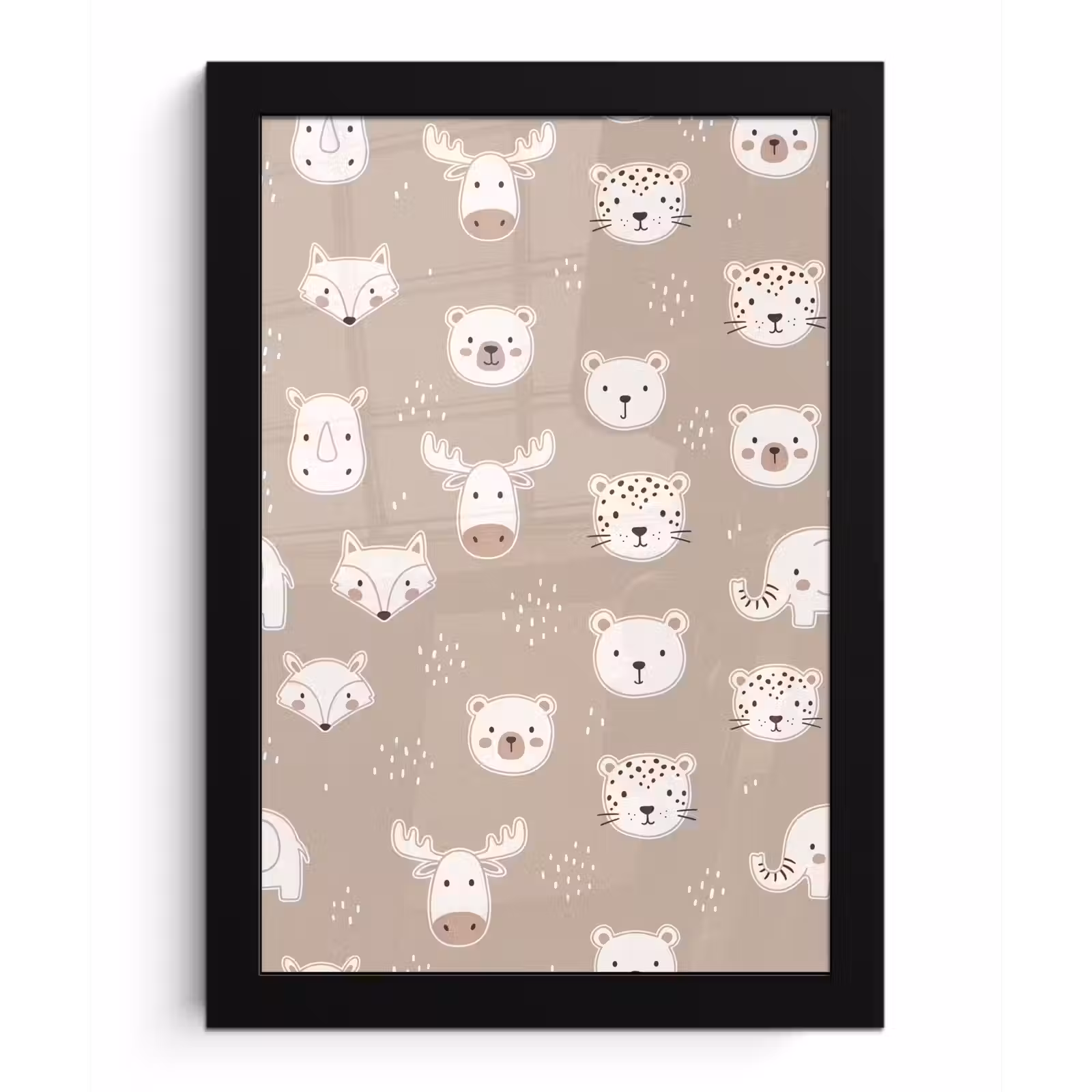 Framed Prints - Animals - Pattern - Illustration - Modern - Beige — 1
