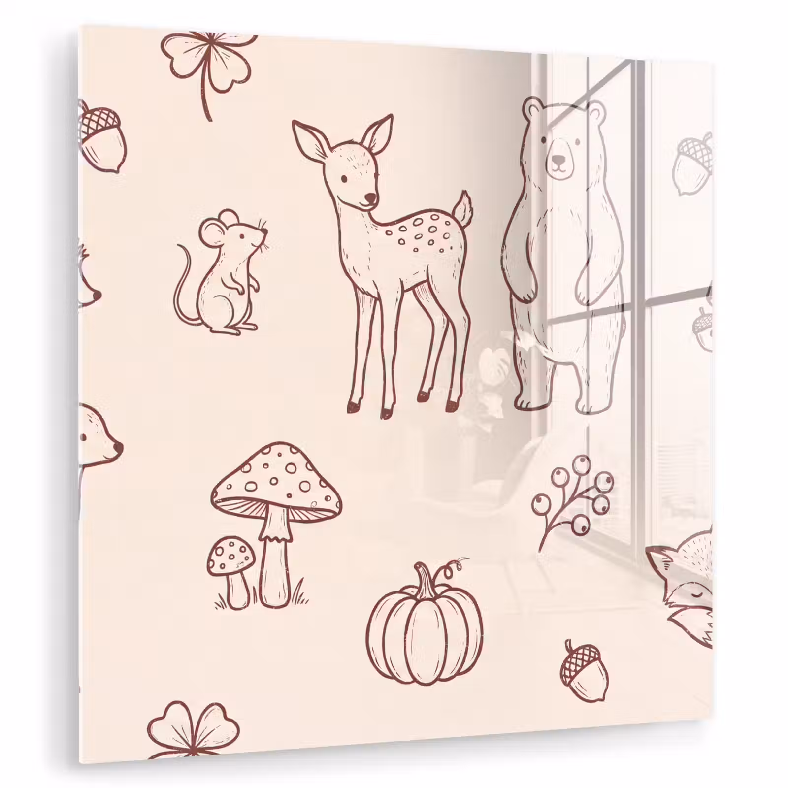 Glass Print - Animals - Forest - Nature - Sketch - Pattern — 1