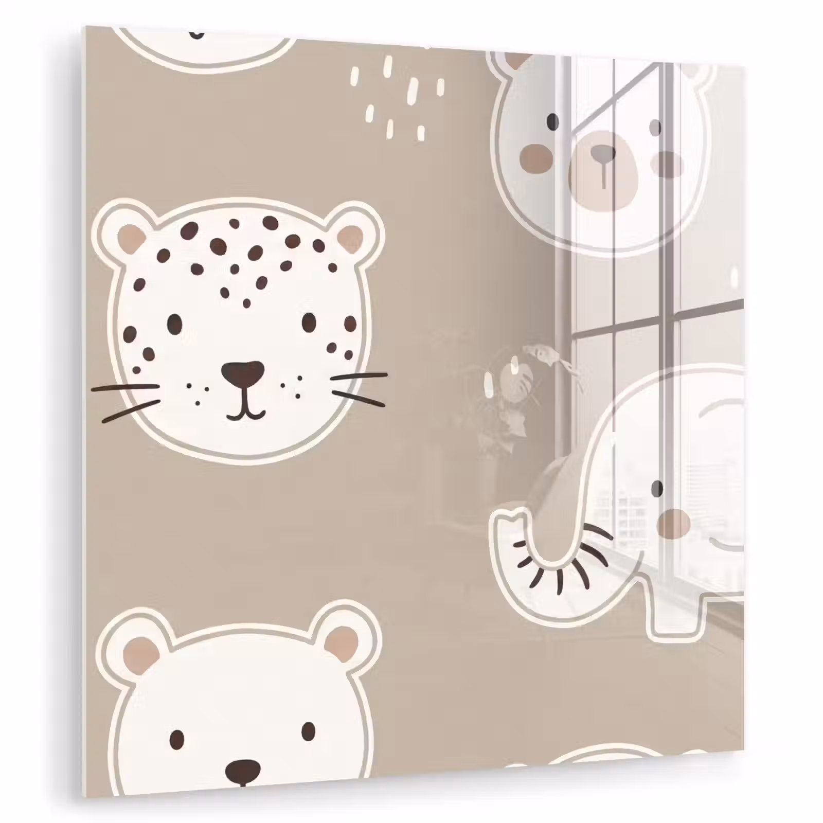 Glass Print - Animals - Pattern - Illustration - Modern - Beige — 1