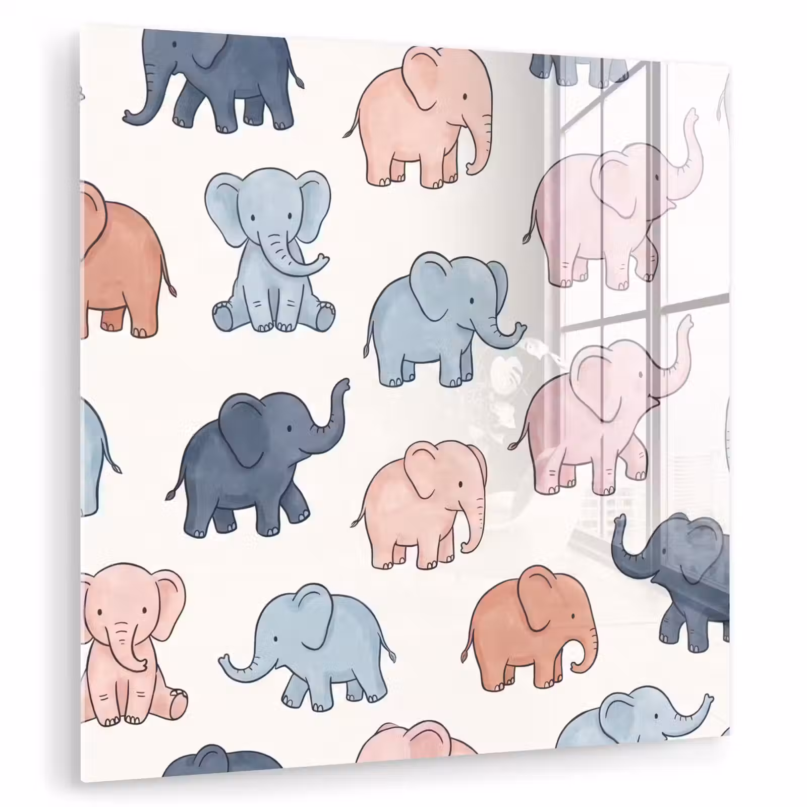 Glass Print - Animals - Pattern - Kids' Room - Pastel - Playful — 1