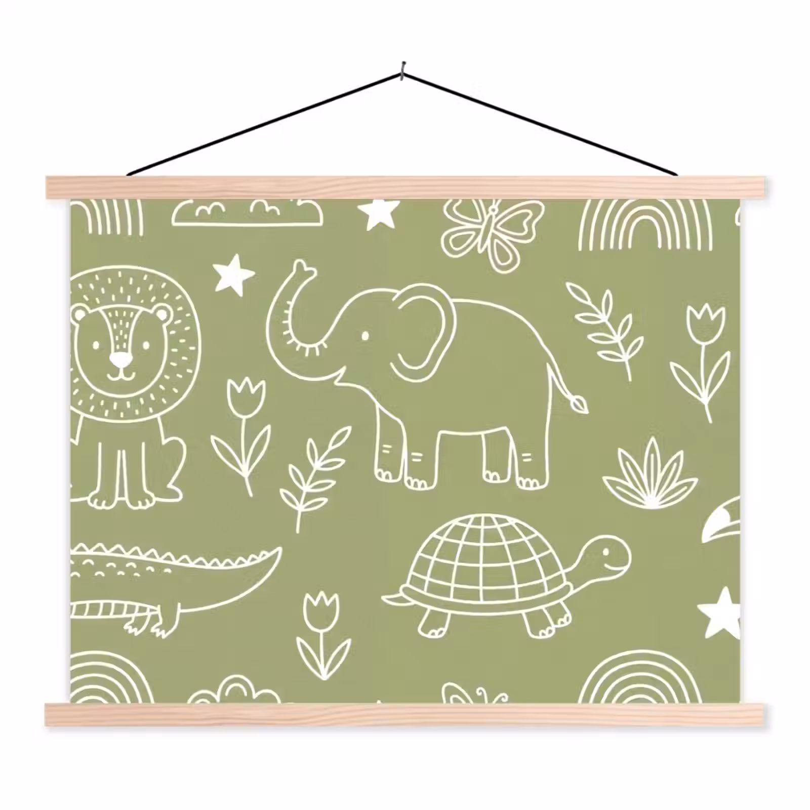 Hanging Poster - Animals - Pattern - Illustration - Nature - Green — 1