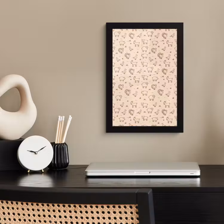 Framed Prints - Animals - Pattern - Farm - Minimalist - Beige — 2