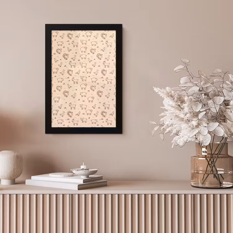 Framed Prints - Animals - Pattern - Farm - Minimalist - Beige — 5