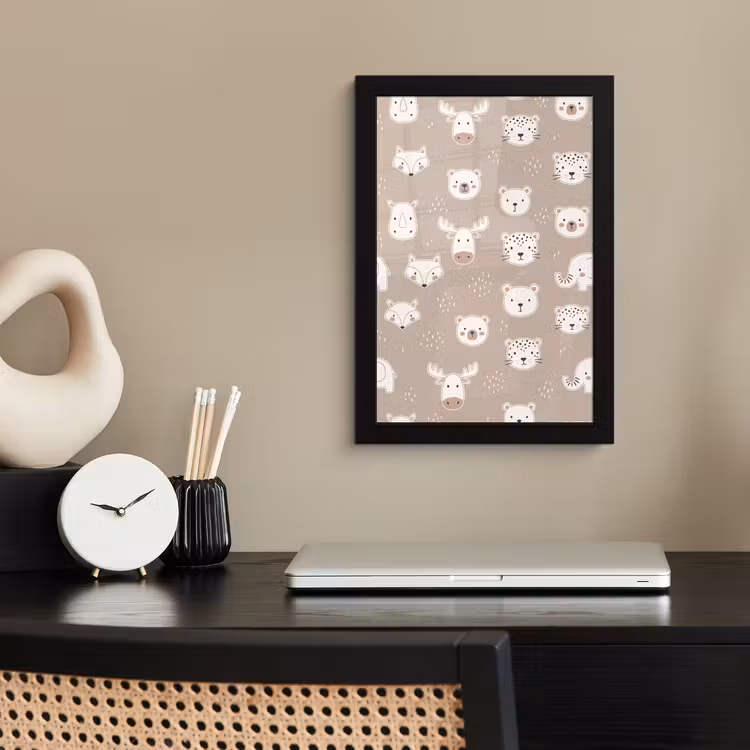 Framed Prints - Animals - Pattern - Illustration - Modern - Beige — 2
