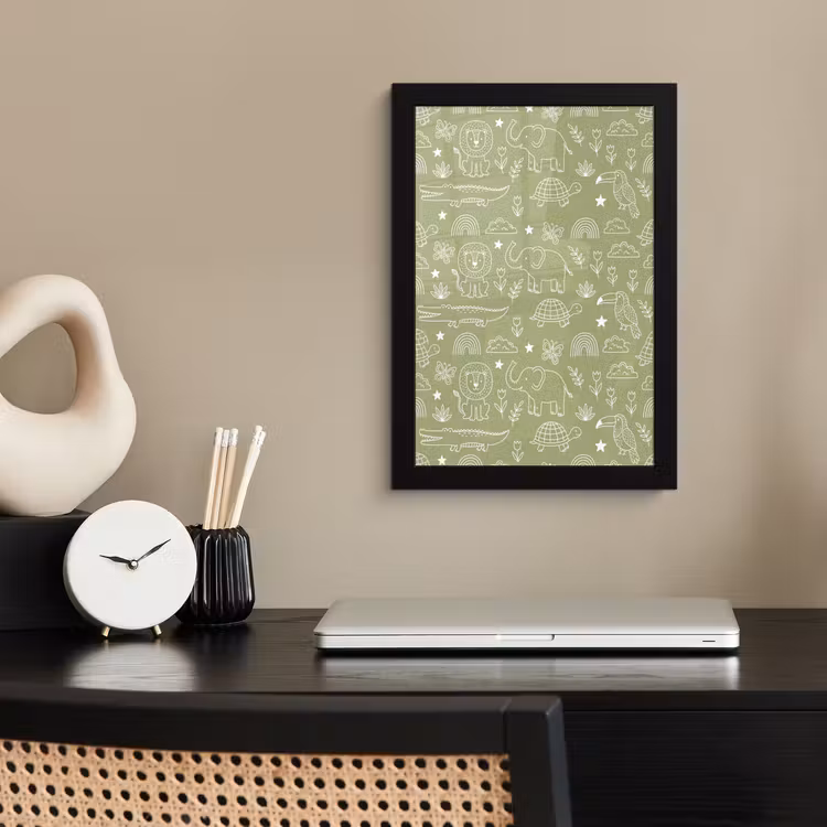 Framed Prints - Animals - Pattern - Illustration - Nature - Green — 2